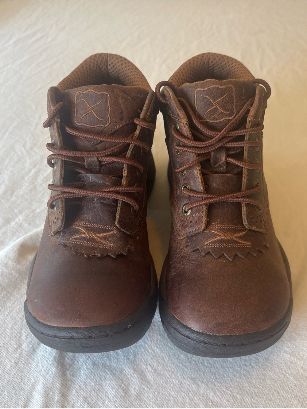 Twisted X Brown Leather Women’s Heeled Boots with Lace-Up Styling